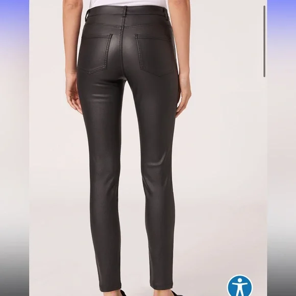 Calzedonia Faux Leather Skinny Leggings size Large - Picture 3 of 5